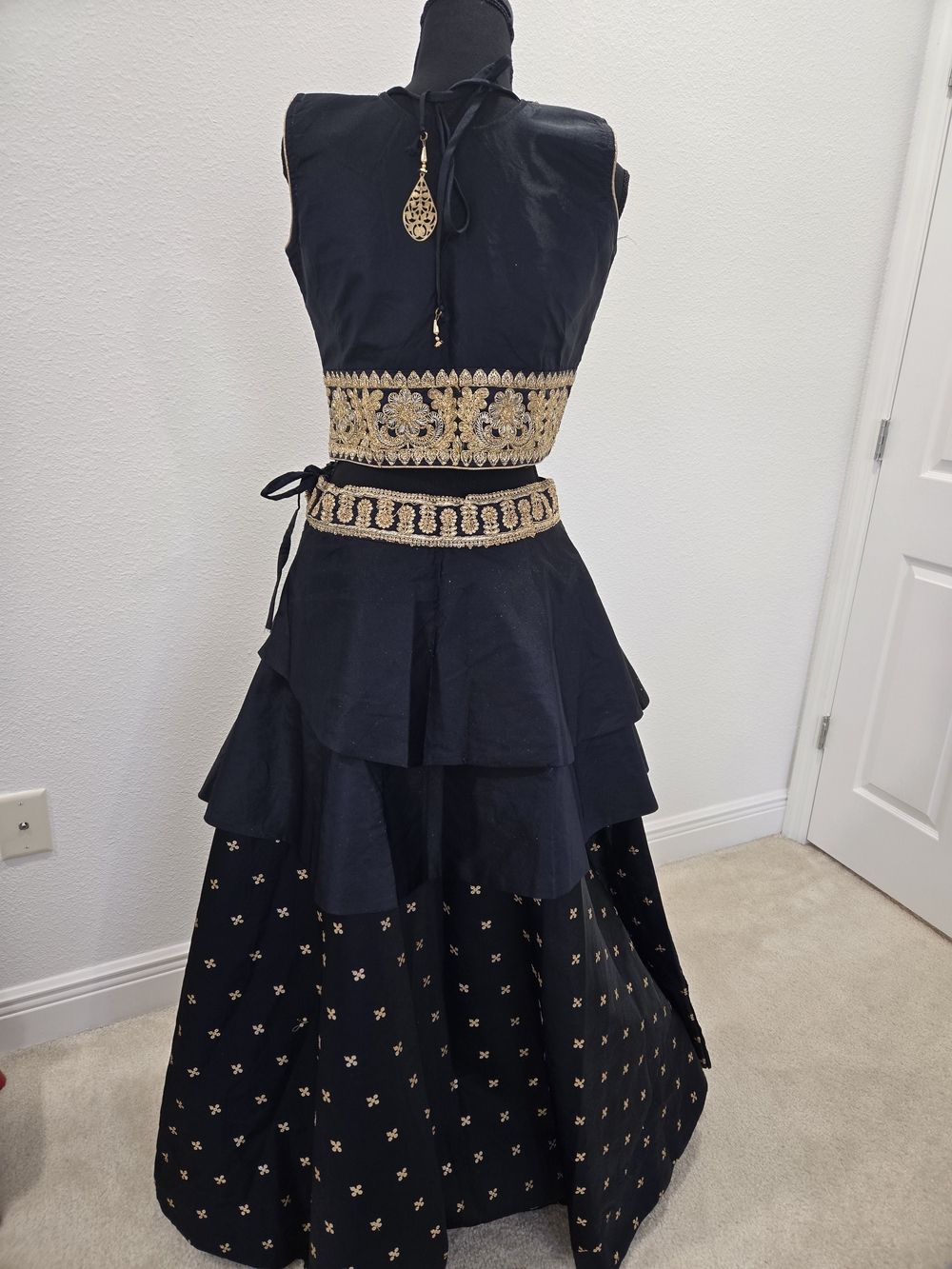 Elegant Black & Gold Lehenga